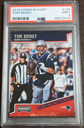 2018 Playoff, #125, Tom Brady, PSA 9