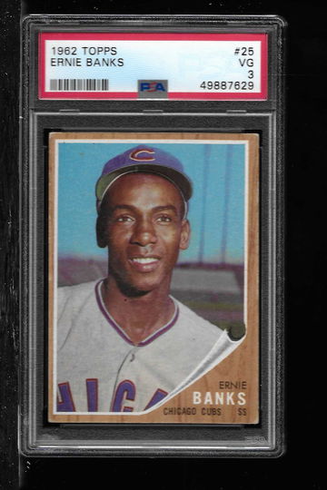 1962 TOPPS ERNIE BANKS PSA 3