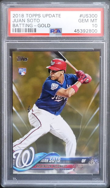 PSA 10 - 2018 TOPPS UPDATE JUAN SOTO RC #US300 (1605/2018) GOLD