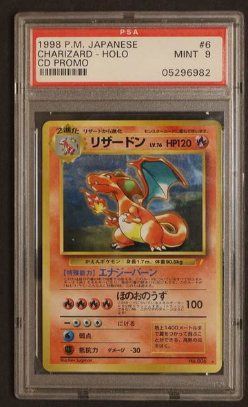 1998 Pokemon Cd Promo Japanese Holo Charizard #6 PSA 9