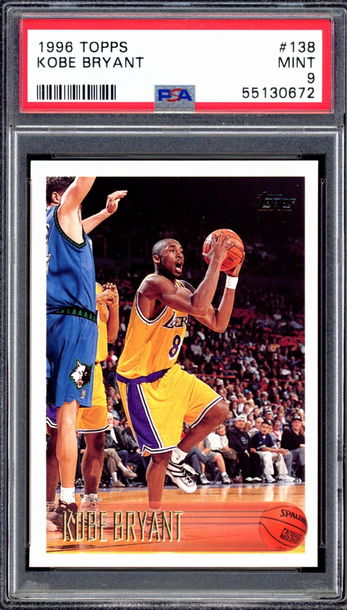 1996 Topps Kobe Bryant Rookie RC #138 PSA 9 Mint