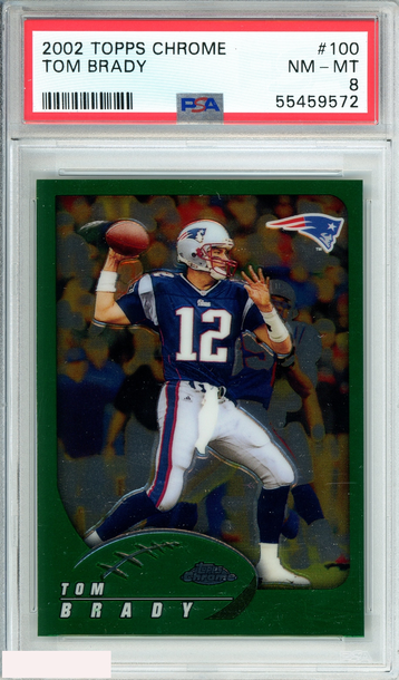 2002 TOPPS CHROME TOM BRADY  #100 PSA NM-MT 8