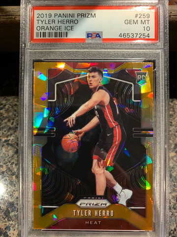 Tyler Herro orange ice Prizm Psa 10