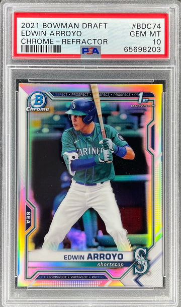 2021 Bowman Draft Chrome Refractor Edwin Arroyo PSA 10 Reds