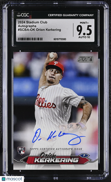 2024 Stadium Club Orion Kerkering #SCBA-OK Autographs CGC 9.5