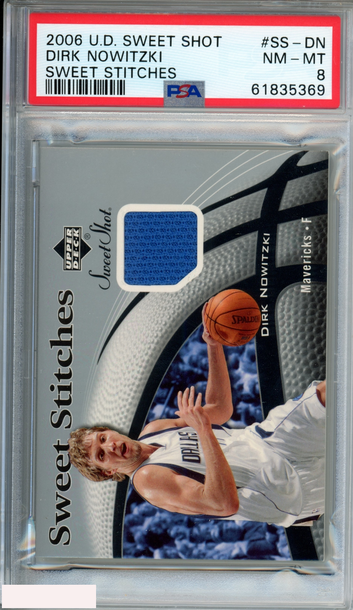 2006 UPPER DECK SWEET SHOT SWEET STITCHES DIRK NOWITZKI #SS-DN HOF PSA 8 NM-MT
