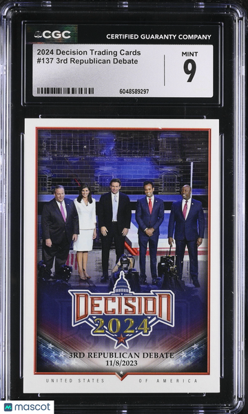 2024 Decision Trading Cards 3rd Republican Debate #137 CGC 9
