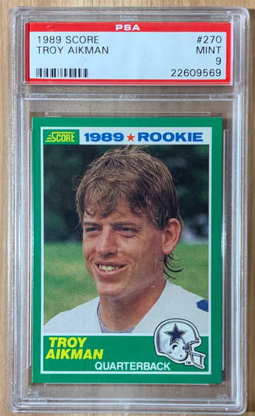 1989 Score Troy Aikman PSA 9