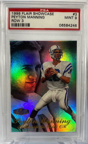 1998 Flair Showcase Peyton Manning Row 3 Rookie PSA 9