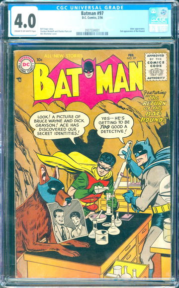Batman #97 (1956) CGC 4.0 -- 2nd Ace the Bathound app.; Joker appearance; Finger