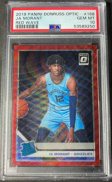 2019 donruss optic Ja Morant red wave psa 10