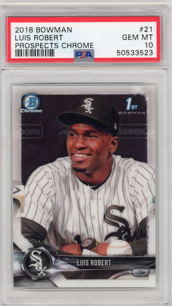 Luis Robert RC 2018 Bowman Chrome PSA 10 #21. Rookie White Sox