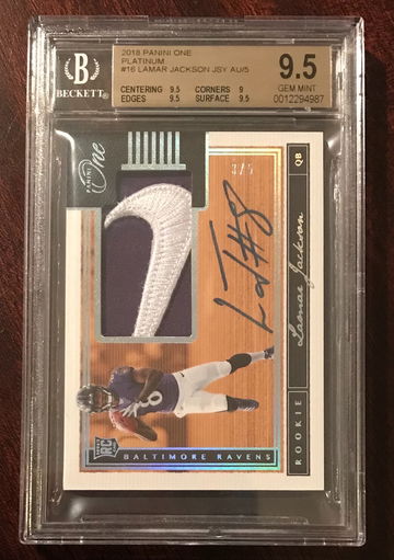 2018 Panini One /5 Platinum SWOOSH  - Lamar Jackson RPA
