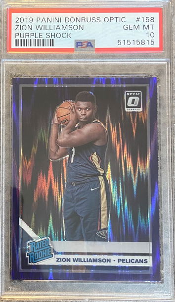 2019 Optic Zion Williamson Shock SP PSA 10
