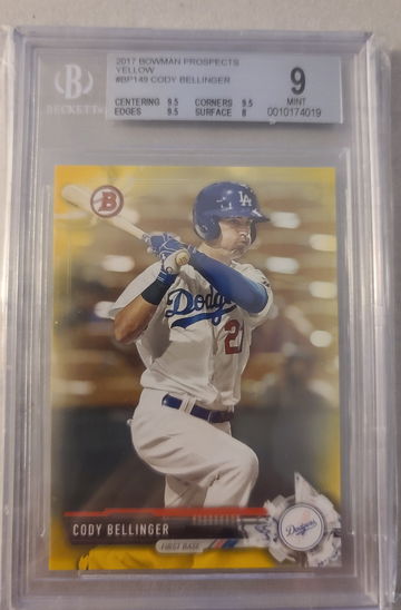 Cody Bellinger 2017 Bowman Prospects Yellow #BP149 BGS 9