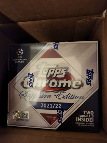 TWO - 2021/22 TOPPS CHROME UEFA CHAMPIONS LEAGUE SAPPHIRE BOXES