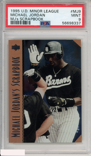 1995 UD MINOR LEAGUE MICHAEL JORDAN #MJ9 MJ S SCRAPBOOK BARONS PSA 9 MINT