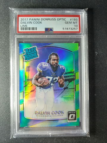2017 Panini Donruss Optic Dalvin Cook Lime PSA 10