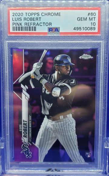 2020 Topps Chrome Luis Robert Pink Refractor PSA 10 Gem-Mint