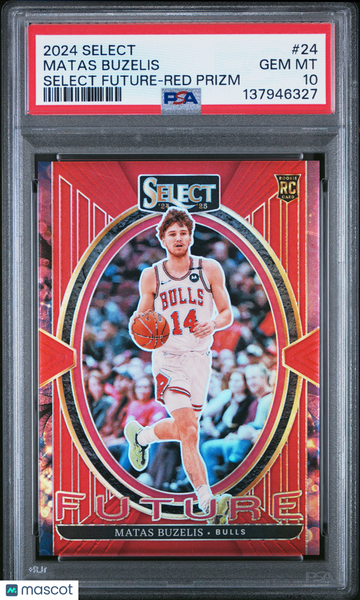 2024 Panini Select Select Future Matas Buzelis #24 Red Prizm Rookie PSA 10