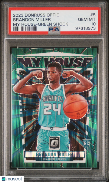 2023 Panini Donruss Optic My House Brandon Miller #5 My House-Green Shock PSA 10