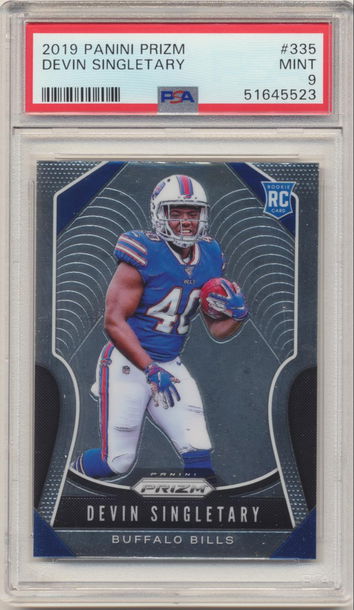 PSA 9 MIINT! DEVIN SINGLETARY 2019 PANINI PRIZM BASE ROOKIE CARD BILLS RC #335