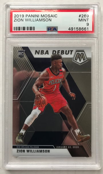 2019 Mosaic Zion Williamson NBA Debut PSA 9 Rookie RC