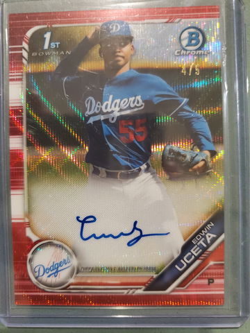 EDWIN UCETA 2019 BOWMAN CHROME RED WAVE AUTO #'D 4/5