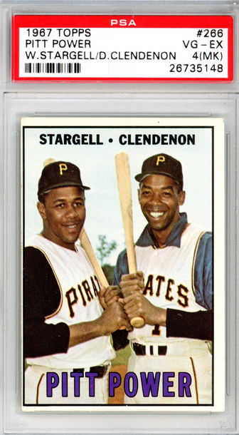 1967TOPPS  PITT POWER WILLIE STARGELL DON CLENDENON PSA 4 (MK))