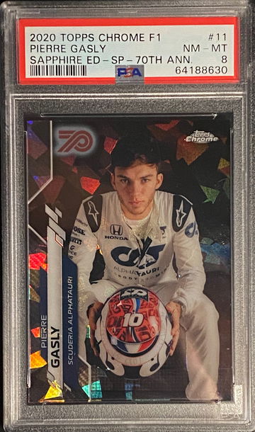 2020 Topps Chrome Sapphire F1 Pierre Gasly 70th Anniversary Refractor /70 SP IV Image Variation Formula 1 