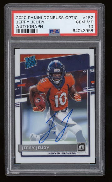 Jerry Jeudy 2020 Optic Rated Rookie Auto #101/150 PSA 10