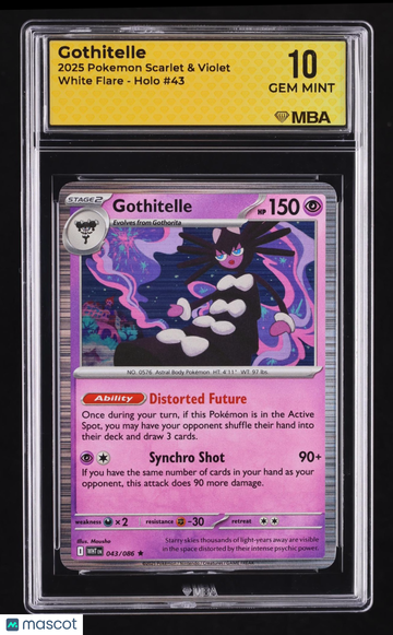 2025 Pokemon Scarlet & Violet White Flare Gothitelle Holo MBA 10 #43