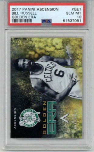 2017 PANINI ASCENSION GOLDEN ERA #GE1 BILL RUSSELL BOSTON CELTICS PSA 10