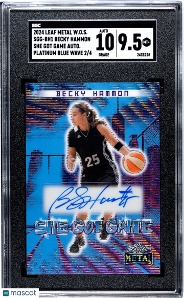 2024 Leaf Metal Women Of Sport Becky Hammon #SGG-BH1 She Got Game Autograph Platinum Blue Wave SGC 9.5 Auto 10