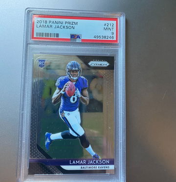 Lamar Jackson Prizm Rookie PSA 9