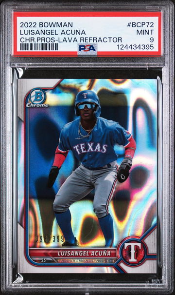 2022 Bowman Chrome Prospects Lava Refractor Luisangel Acuna #BCP72 PSA 9