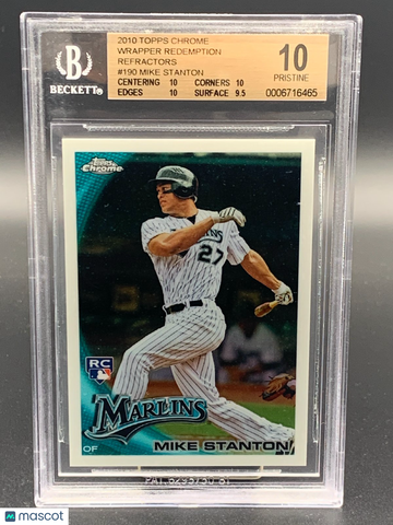 2010 Topps Chrome Wrapper Redemp. Refractor Giancarlo Stanton BGS 10 RC