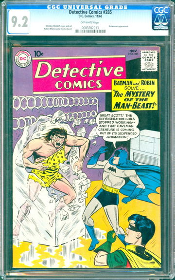 Detective Comics #285 (1960) CGC 9.2 -- Batwoman appearance; Caveman cover