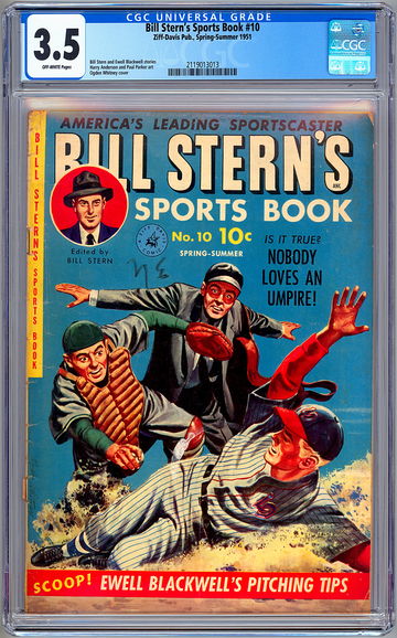 BILL STERN’S SPORTS BOOK #10 CGC 3.5 GOLDEN AGE PRE-CODE SPORTS ZIFF-DAVIS 1951