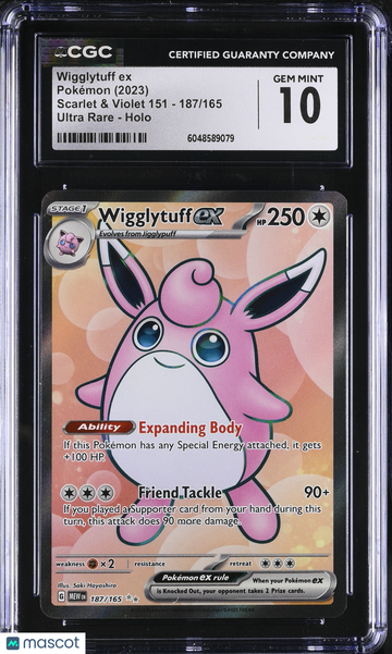 2023 Pokemon Scarlet & Violet 151 Wigglytuff ex Holo Ultra Rare Ultra Rare CGC 10 #187/165