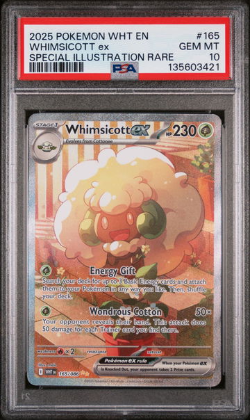 2025 White Flare English Special Illustration Rare Whimsicott Ex #165 PSA 10