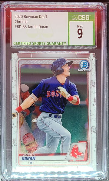 2020 Bowman Draft Chrome #BD55 Jarren Duran CSG Mint 9