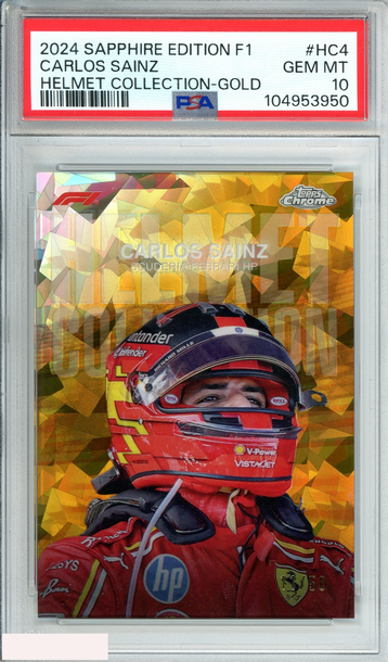 2024 SAPPHIRE ED F1 CARLOS SAINZ #HC4 HELMET COLL-GOLD 11 OF 50 PSA 10 GEM MINT