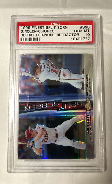 1999 FINEST SPLIT SCREEN #SS8 S. ROLEN/C. JONES REFRACTOR/NONREFRACTOR GEM MT 10