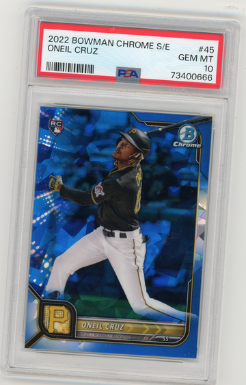 2022 Bowman Chrome Sapphire Oneil Cruz Rc #45 PSA 10 GEM MINT Pittsburgh Pirates
