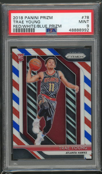Trae Young 2018 Prizm Red/White/Blue PSA 9 