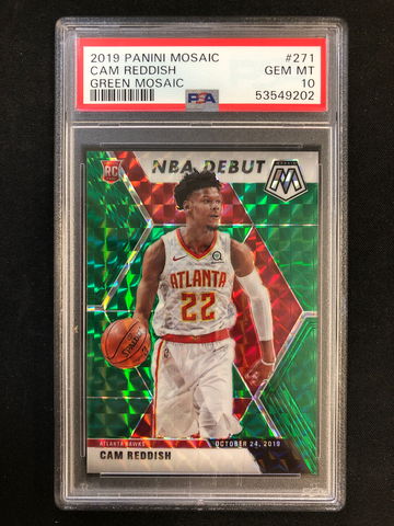 2019 Panini Mosaic - Cam Reddish - Rookie NBA Debut Green Mosaic Prizm PSA 10