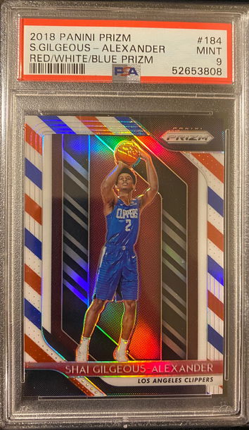 2018 SHAI GILGEOUS-ALEXANDER PRIZM RWB RED WHITE BLUE PSA 9 #184 ROOKIE RC
