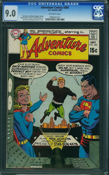 ADVENTURE COMICS #384, CGC 9.0 VFNM