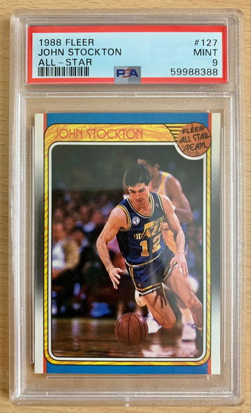 John Stocktown 1988 Fleer All-Star #127 Rookie PSA 9 Mint